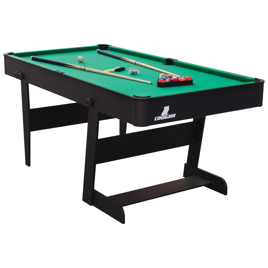 Billardtisch Hustle L: 152 cm Grün/Schwarz abgerundete Ecken