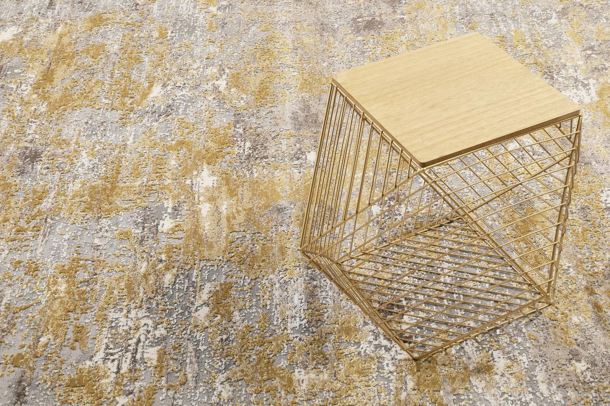 Webteppich Grau/gold, Bxl: Ca. 80x150 Cm - Dunkelgrau/Goldfarben, Design, Textil (80/150cm) - Esprit