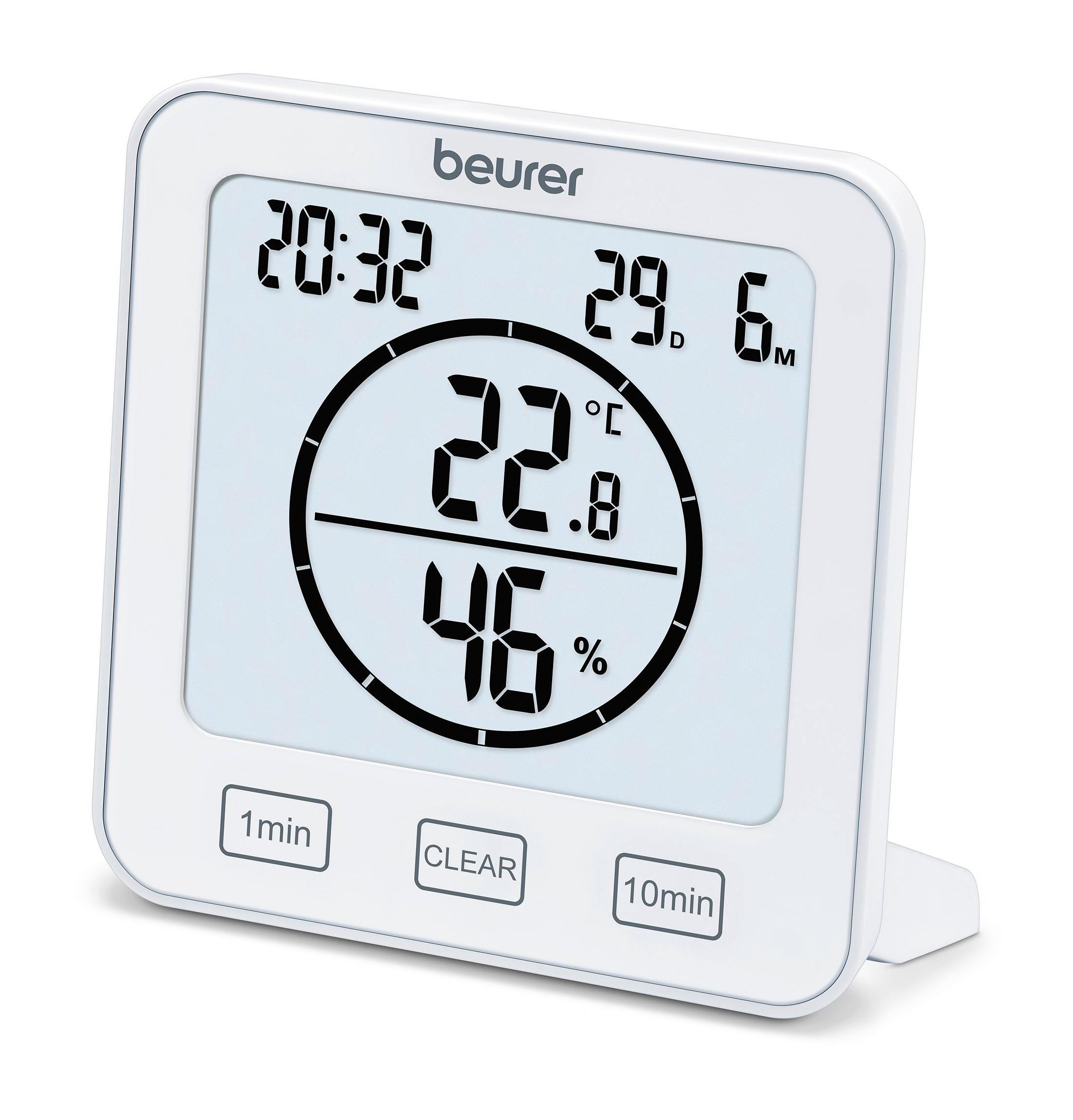 Funkwetterstation Hm 22 Weiß Digital - Weiß, Basics, Kunststoff (10,6/10,9/2,9cm) - Beurer