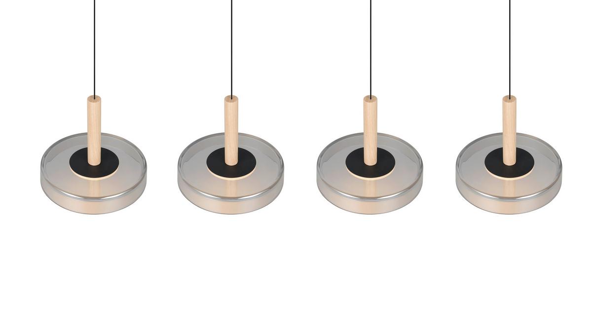 LED-Pendelleuchte 354910432 Celeste - Chromfarben/Schwarz, Design, Glas/Metall (115/22/200cm) - Trio Leuchten