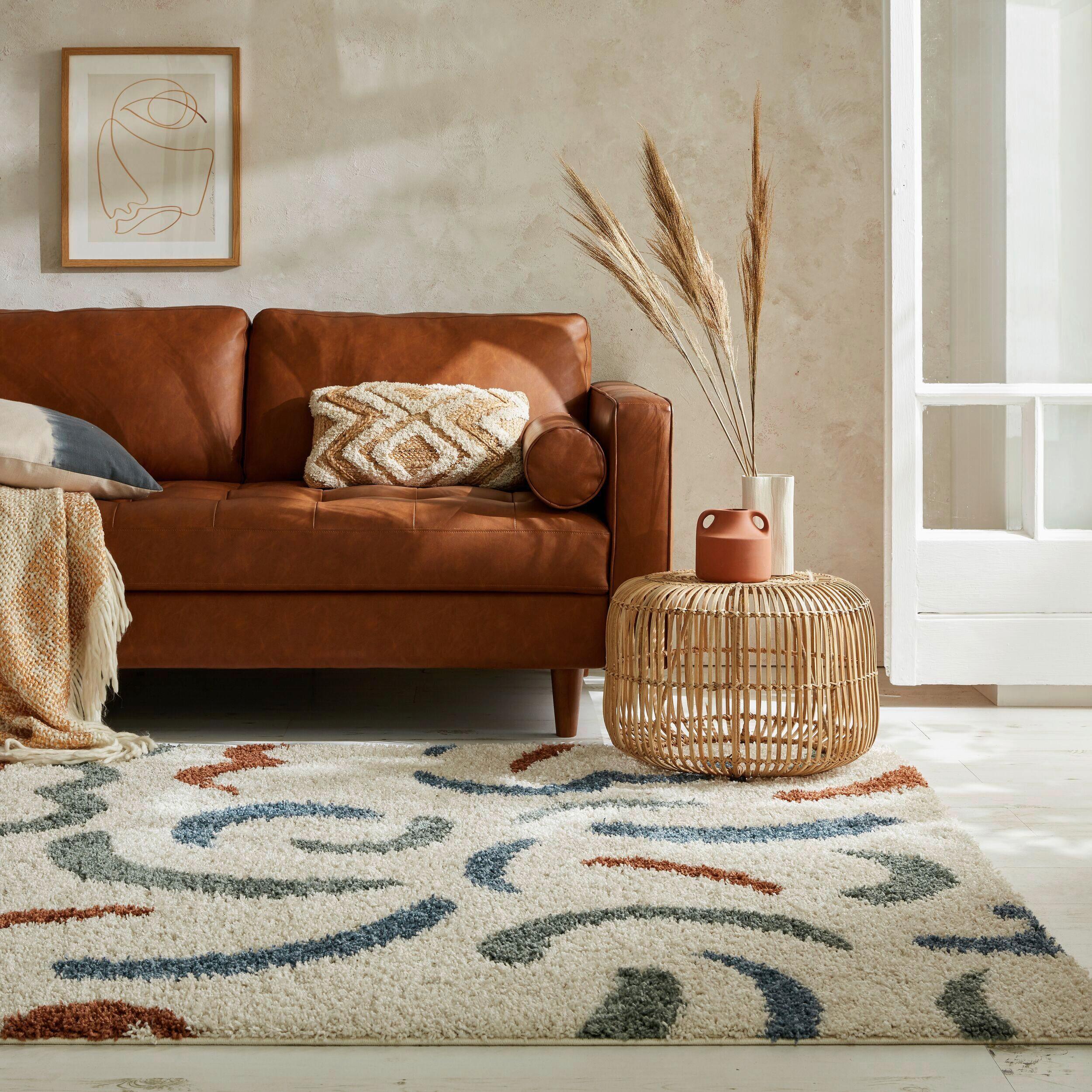 Hochflorteppich Squiggle - Multicolor, KONVENTIONELL, Textil (160/230cm)