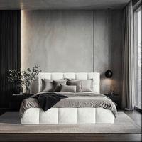 Polsterbett Cherry Microfaser Velours, Weiß, Lf: 140x200 Cm - Schwarz/Weiß, MODERN, Holz/Holzwerkstoff (140/200cm) - MID.YOU