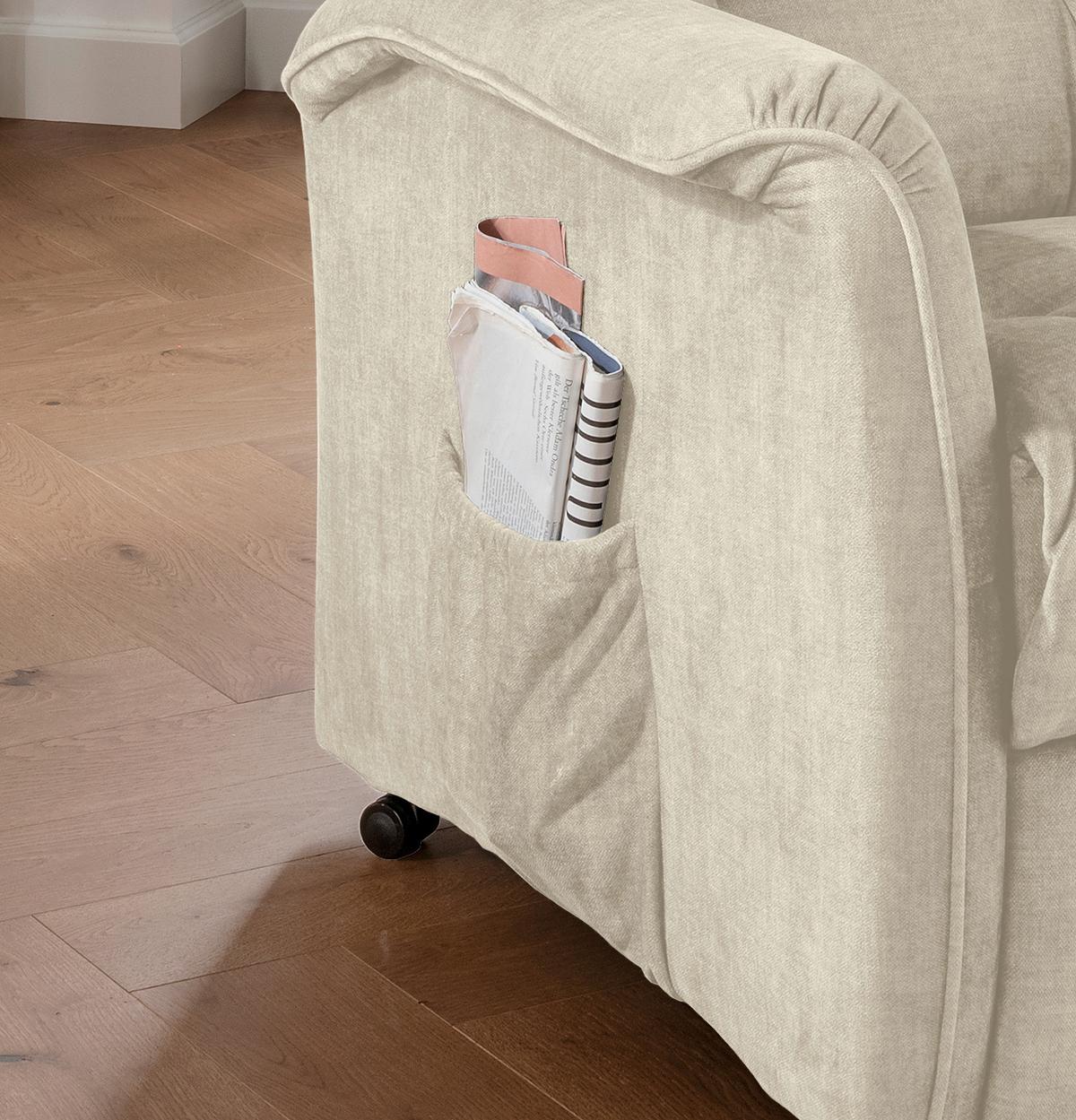 Fernsehsessel Harry Beige B: 77 cm - Beige/Schwarz, Design, Textil (77/107/88cm) - Livetastic