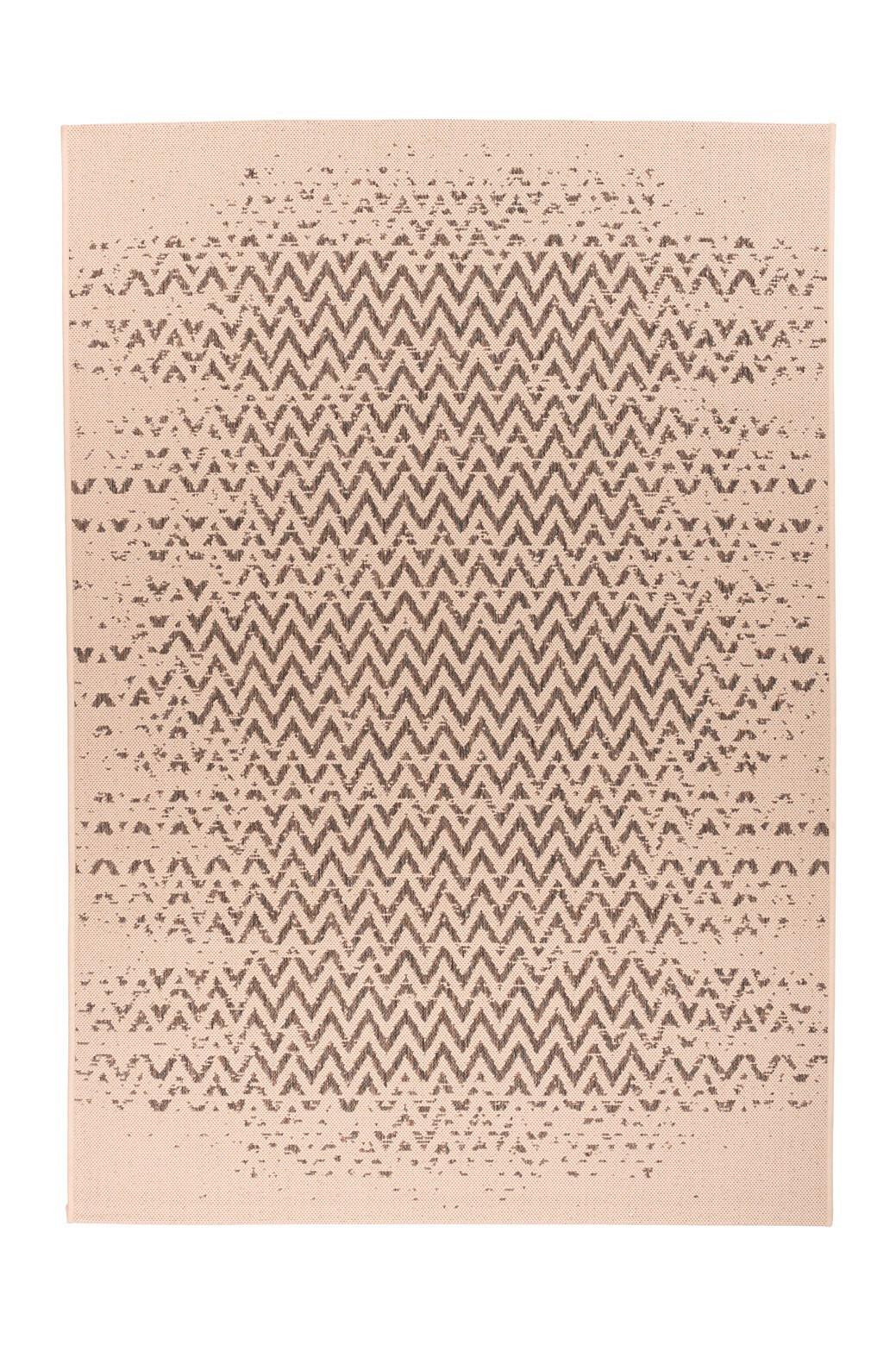 Flachwebteppich Splash 600 Braun/Creme, 80x150 cm - Creme/Braun, KONVENTIONELL, Textil (80/150cm)