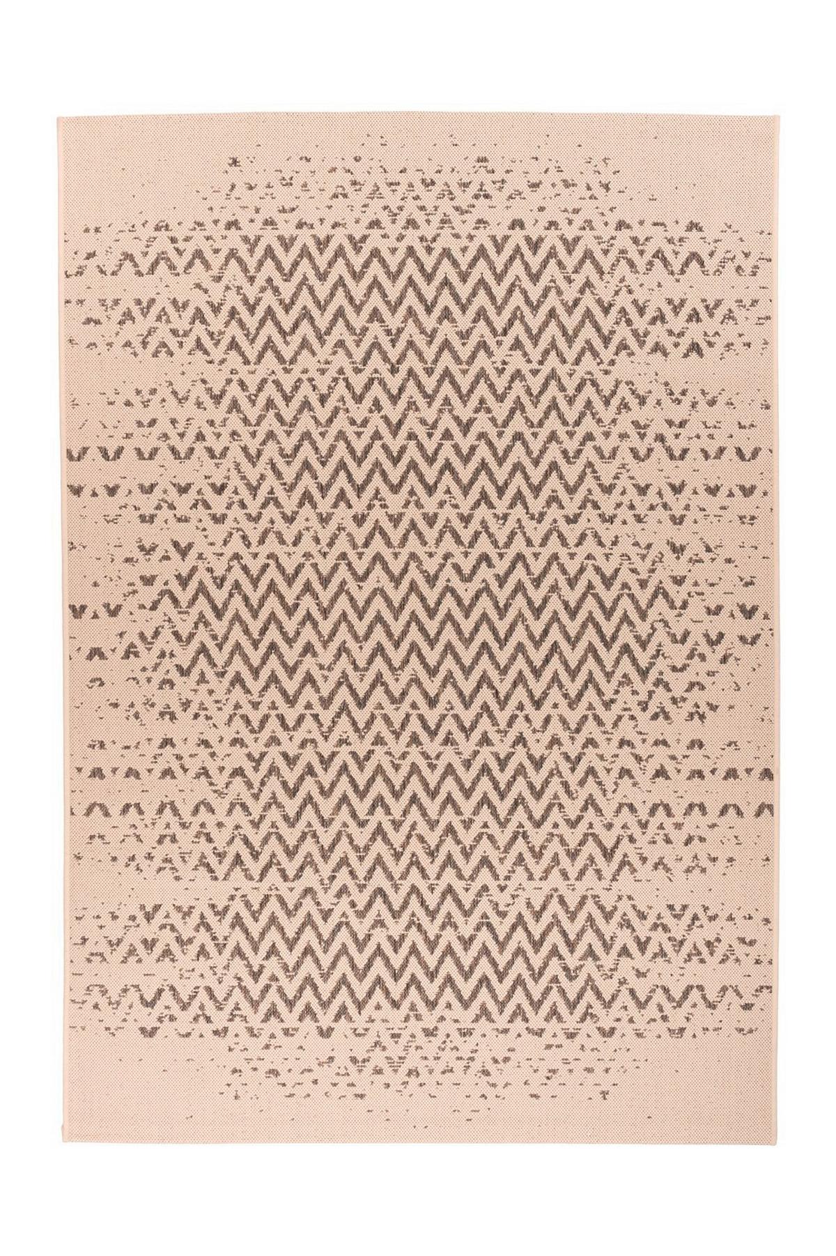 Flachwebteppich Splash 600 Braun/Creme, 80x150 cm - Creme/Braun, KONVENTIONELL, Textil (80/150cm)