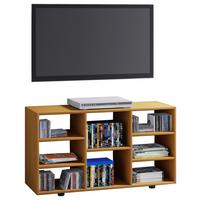 Regál, farba buka, š: 114cm - čierna/farba buka, Modern, kompozitné drevo/plast (114/60/40cm) - MID.YOU