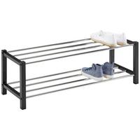 Regál na topánky čierna/chrómová - čierna/chrómová, Konventionell, kov (80/27/28,5cm) - Based