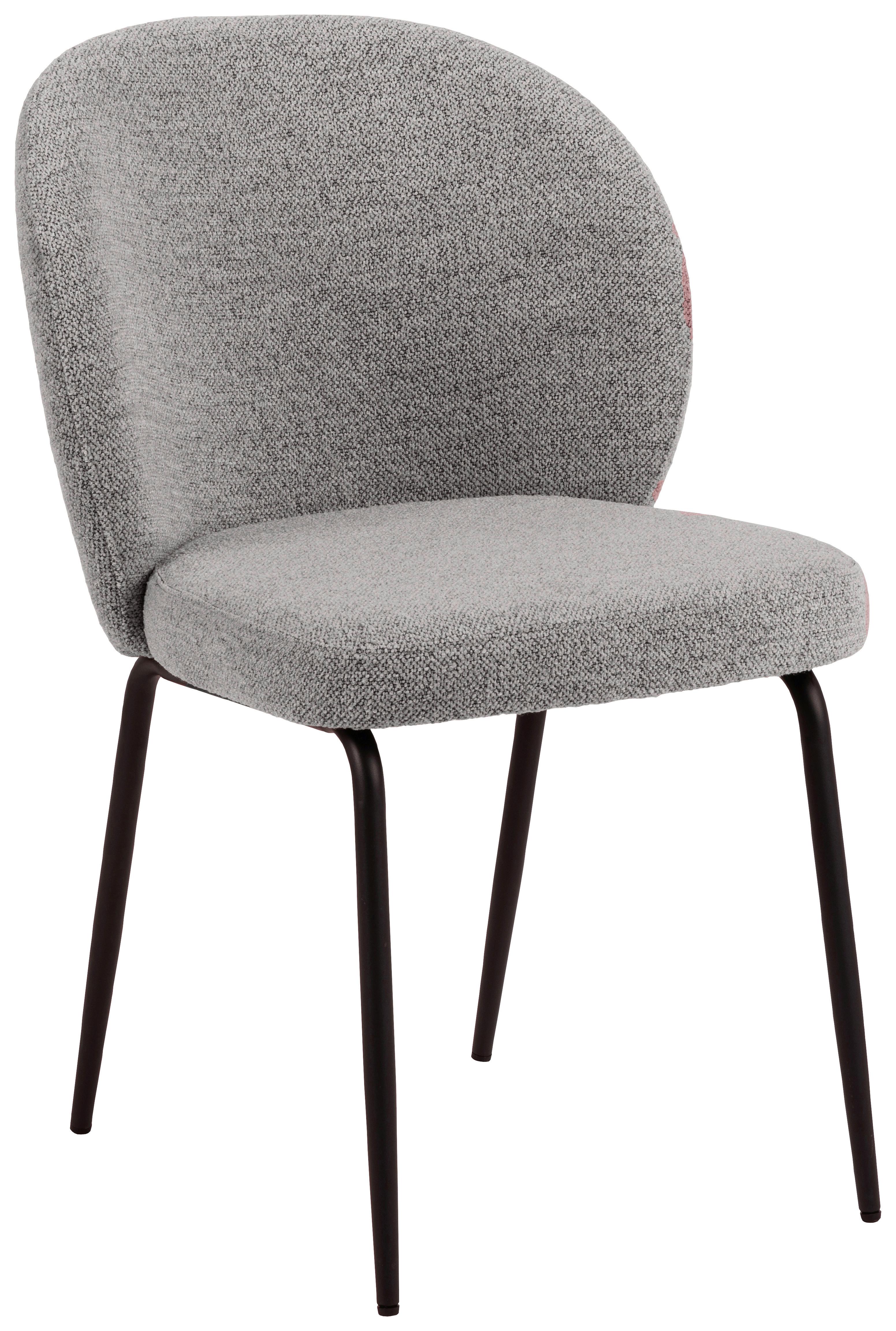 Esszimmerstuhl Patricia Grau - Schwarz/Grau, MODERN, Textil/Metall (52/82/57,5cm) - MID.YOU