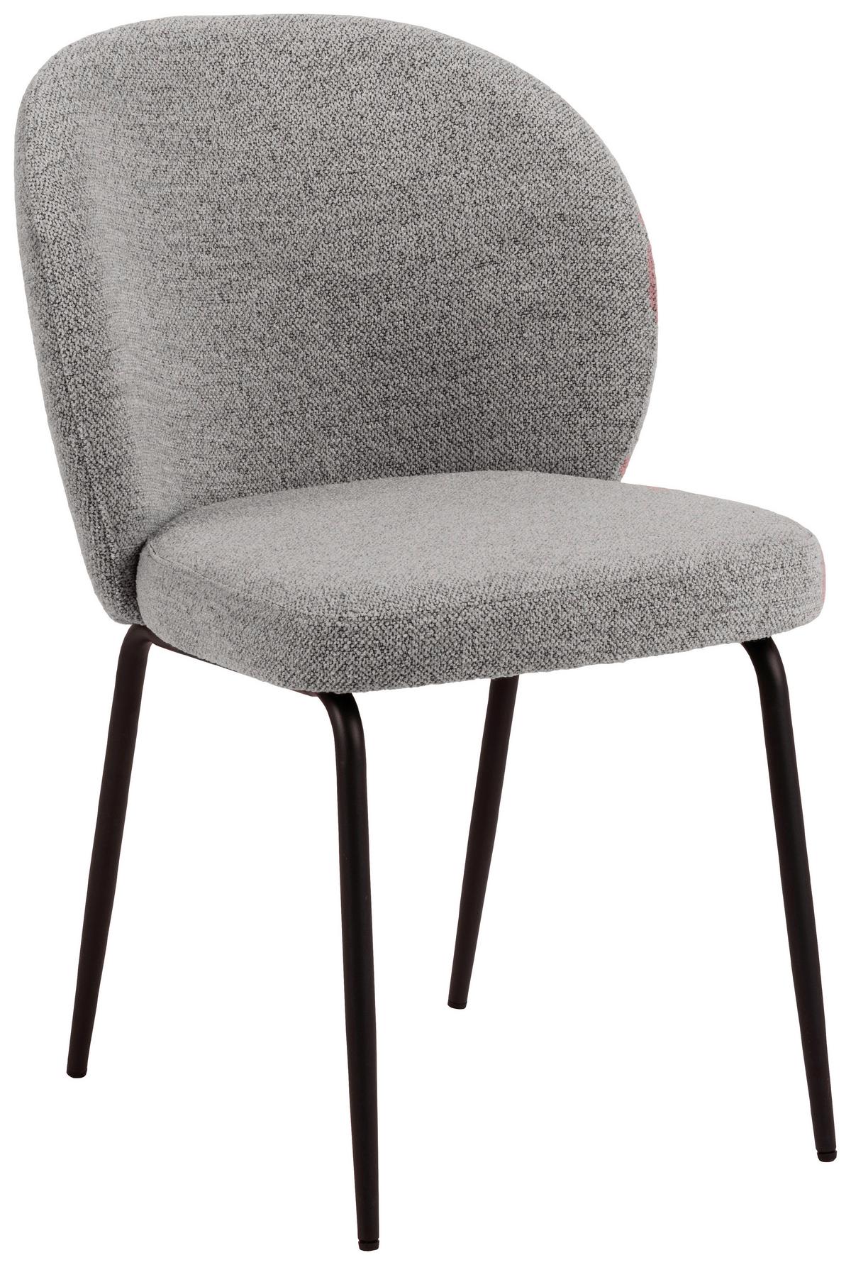 Esszimmerstuhl Patricia Grau - Schwarz/Grau, MODERN, Textil/Metall (52/82/57,5cm) - MID.YOU