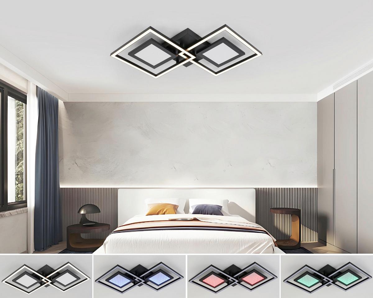 STROPNÉ LED SVIETIDLO PRECEVAL - čierna, kov/plast (41,8/75,3/6,7cm) - Premium Living