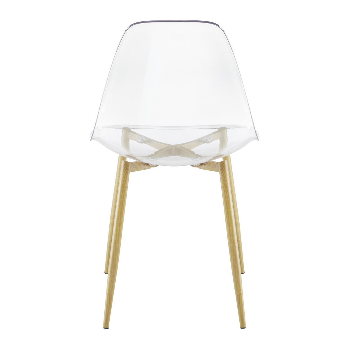 Průhledná židle VINNIE - průhledné/přírodní barvy, Moderní, kov/plast (47/83/52cm) - Bessagi Home