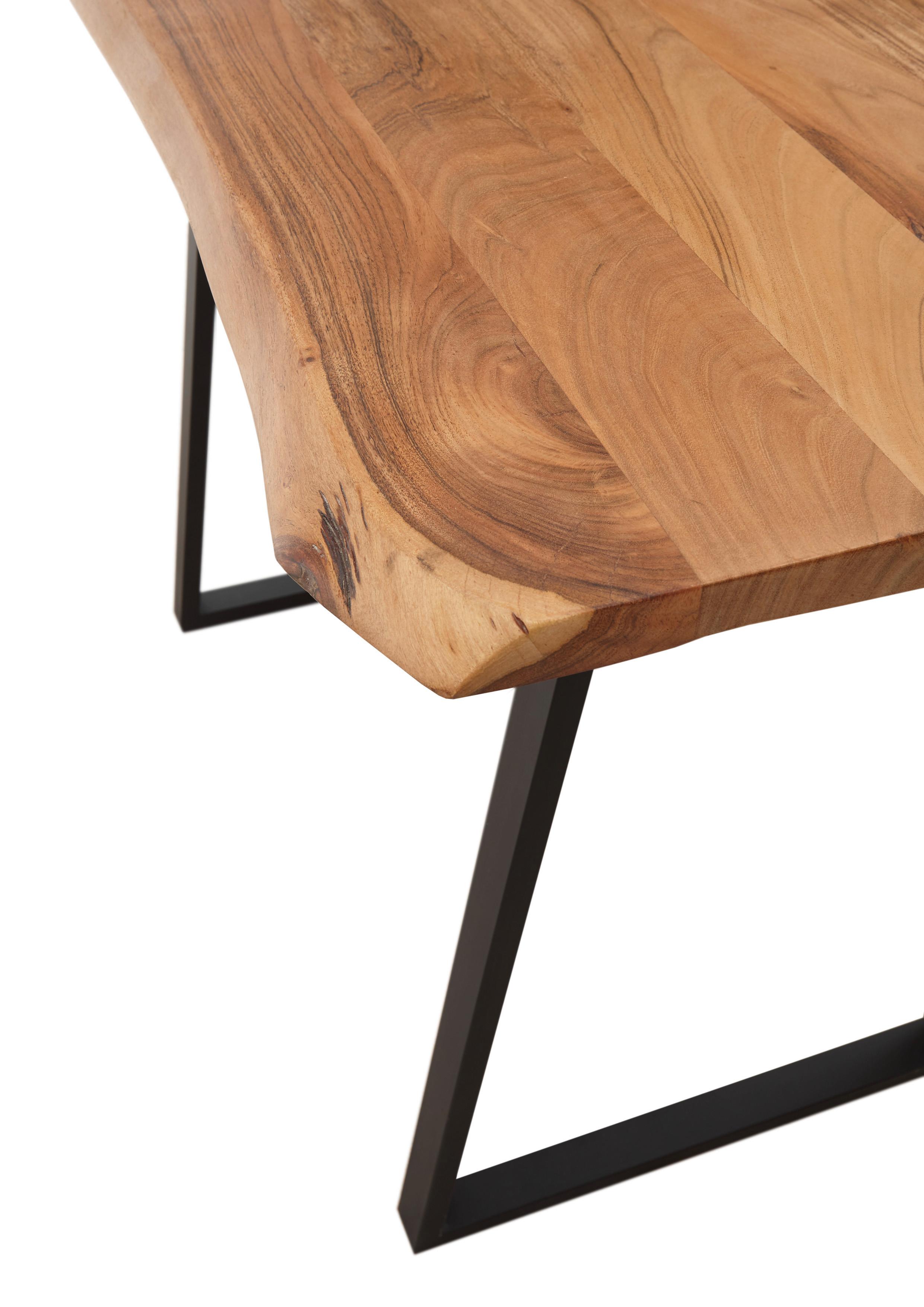 Bartisch Goa - Schwarz/Akaziefarben, Design, Holz/Metall (140/77/105cm) - Livetastic