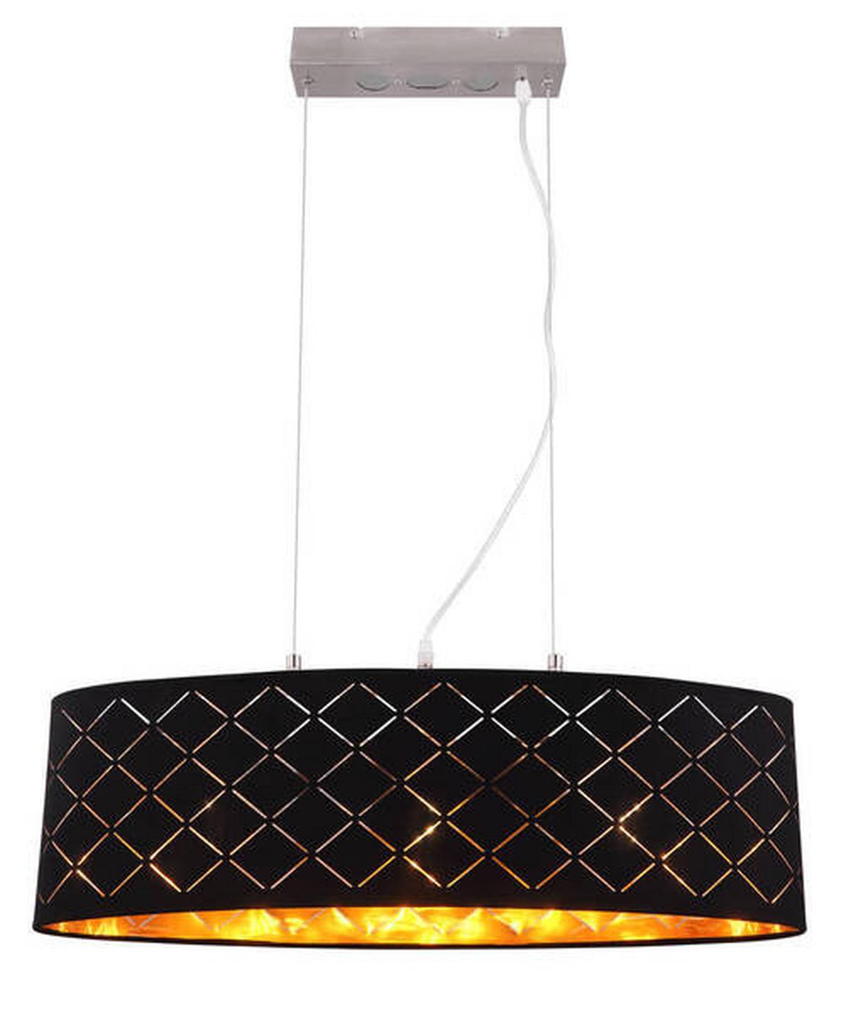 Hängeleuchte 15229h2lm - Goldfarben/Schwarz, Basics, Textil/Metall (65/25/140cm) - Globo