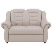 2-Sitzer-Sofa Boston Hellgrau Lederlook - Hellgrau/Schwarz, KONVENTIONELL, Textil (145/102/101cm) - Livetastic