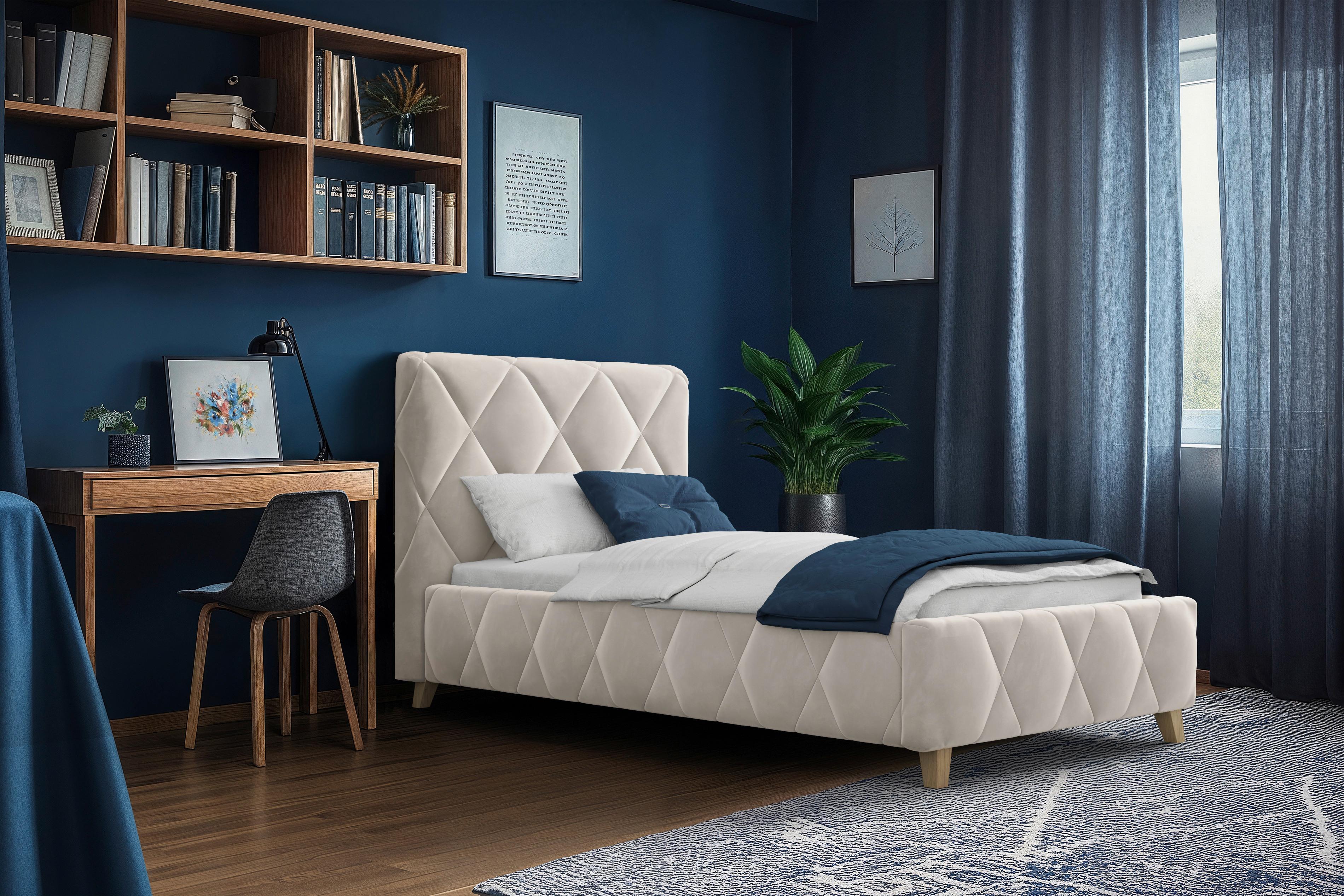 Polsterbett Trivio 100x200 cm Creme - Creme, MODERN, Holz/Holzwerkstoff (100/200cm) - MID.YOU