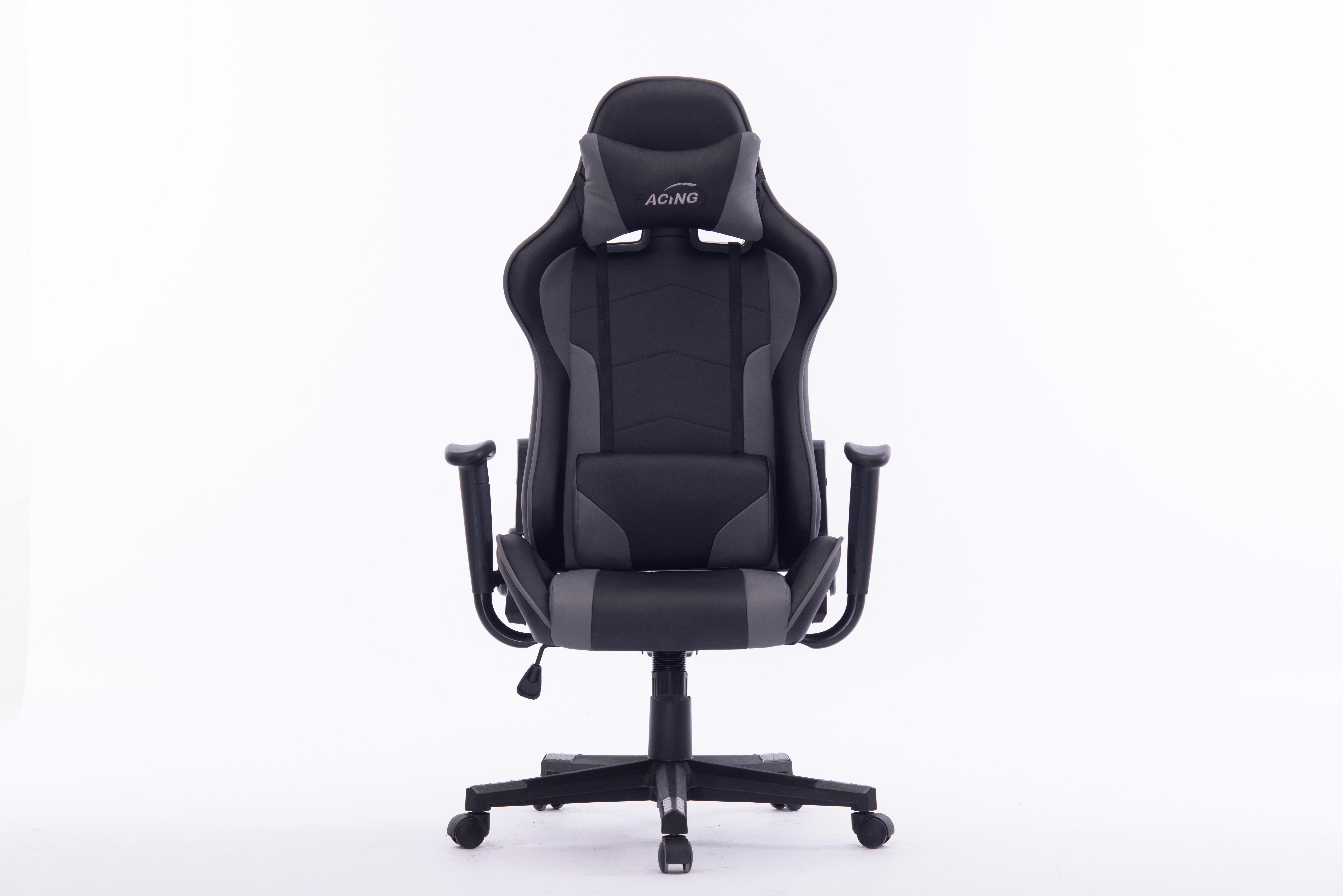 Herní Židle Racer V Koženém Vzhledu - šedá/černá, Moderní, textil/plast (70,5/126-136/59cm) - Modern Living