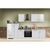 Küchenblock White-Premium - Weiß Hochglanz/Weiß, KONVENTIONELL, Holzwerkstoff (310cm) - Menke