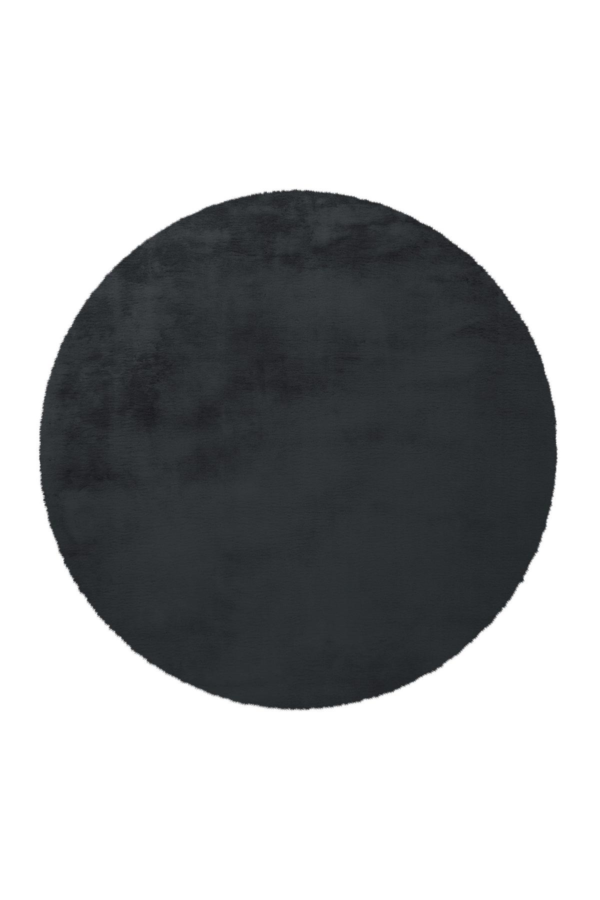 Hochflorteppich Anthrazit Rabbit Rund D: 160 Cm - Anthrazit, Trend, Textil (160cm) - Kayoom