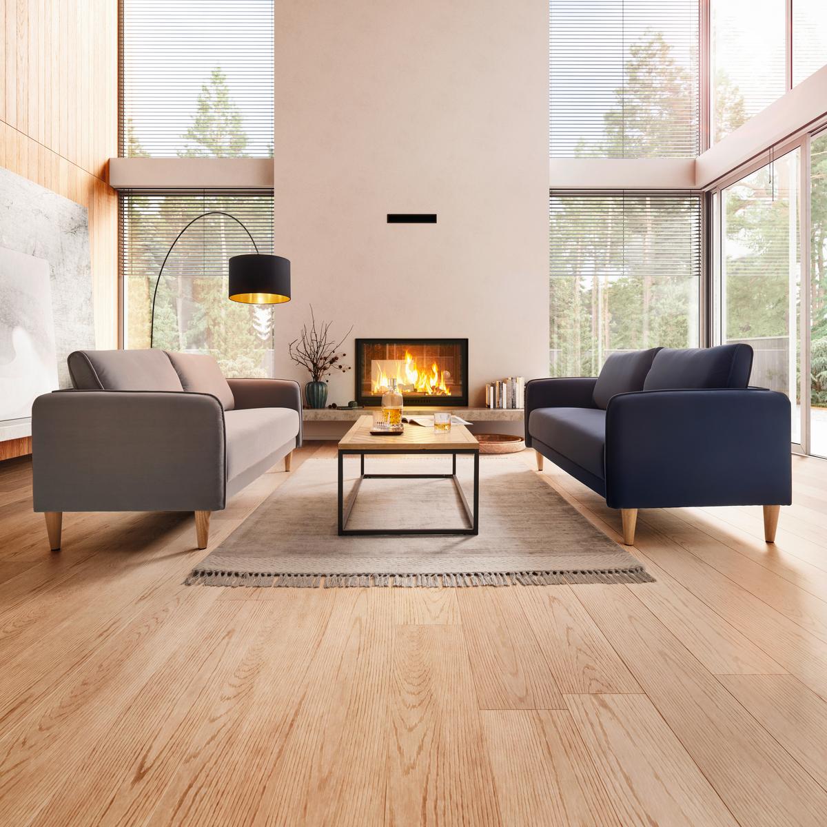 Pohovka LIVIA sivá - sivá/prírodná farba, Modern, drevo/textil (176/78/76cm) - Bessagi Home