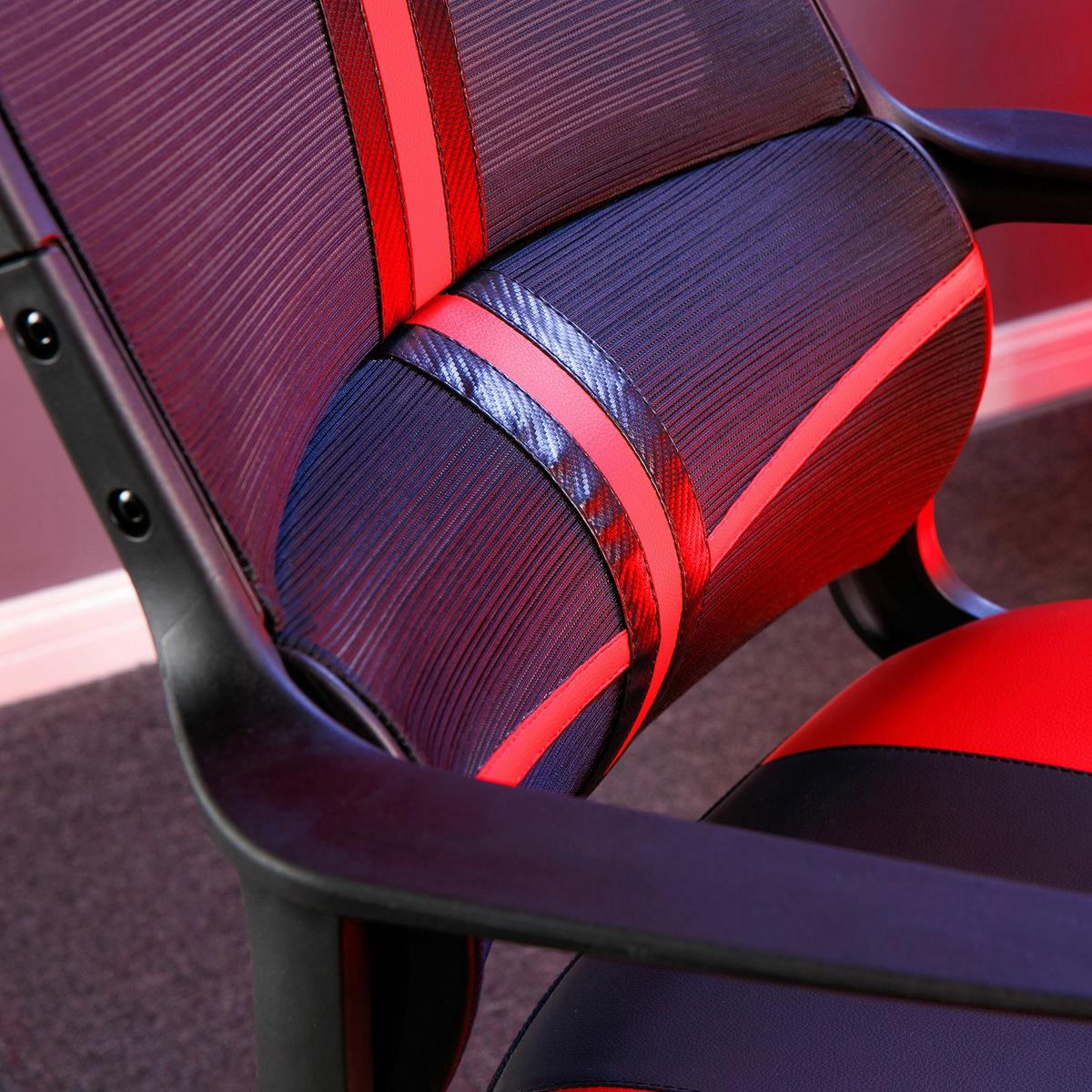 Gaming Stuhl Helix Mit Kissen Rot/schwarz - Rot/Schwarz, MODERN, Kunststoff/Textil (68/112,5/72cm) - X Rocker
