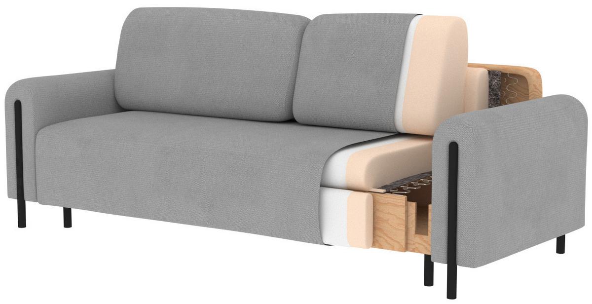 Schlafsofa Arcadova Creme/Schwarz B:244cm - Creme/Schwarz, Design, Textil (244/97/97cm) - MID.YOU