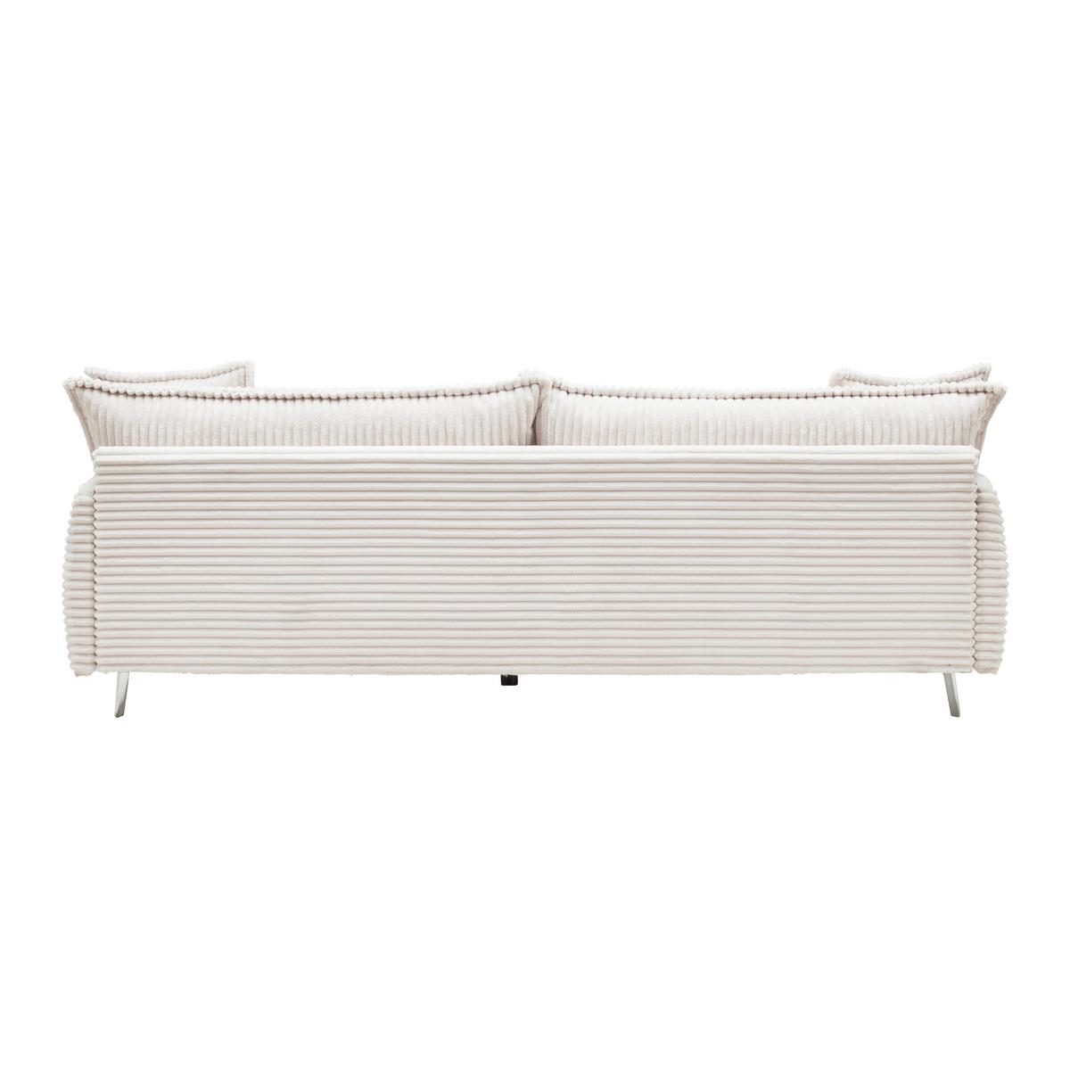 Veľká pohovka biela - biela/chrómová, Modern, kov/kompozitné drevo (241/90/117cm) - Mömax