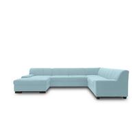 Wohnlandschaft Norma mit Schlaffunktion Pastellblau - Wengefarben/Pastellblau, Design, Textil (153/328/212cm) - MID.YOU