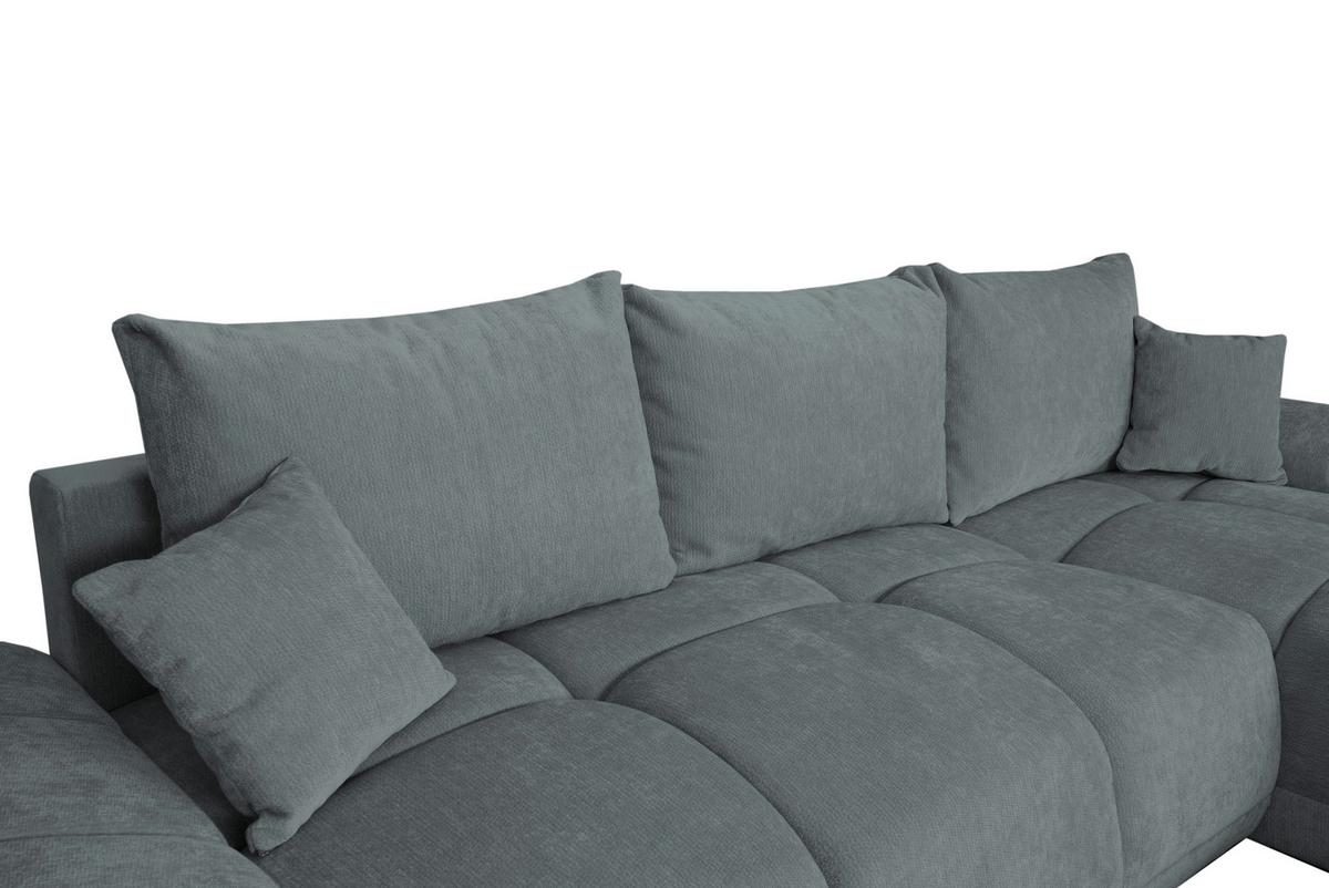 Rohová sedačka BONN, oboustranná, šedá žinylka - šedá/černá, Moderní, textil/plast (296/182cm)