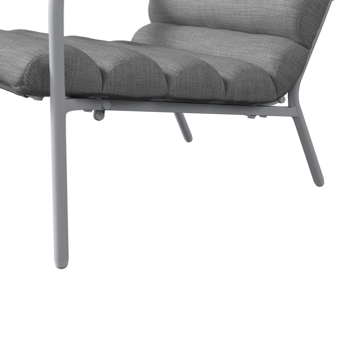 LOUNGEGARNITUR VISBY - Hellgrau/Weiß, MODERN, Textil/Metall (138/73/82.5cm) - Beldano