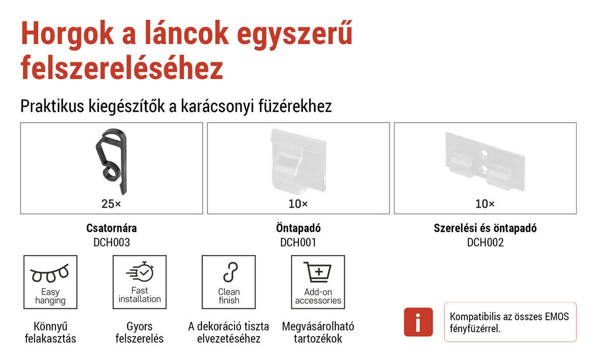 Fényfüzér 3 Méter - fekete, Basics, műanyag (300cm)