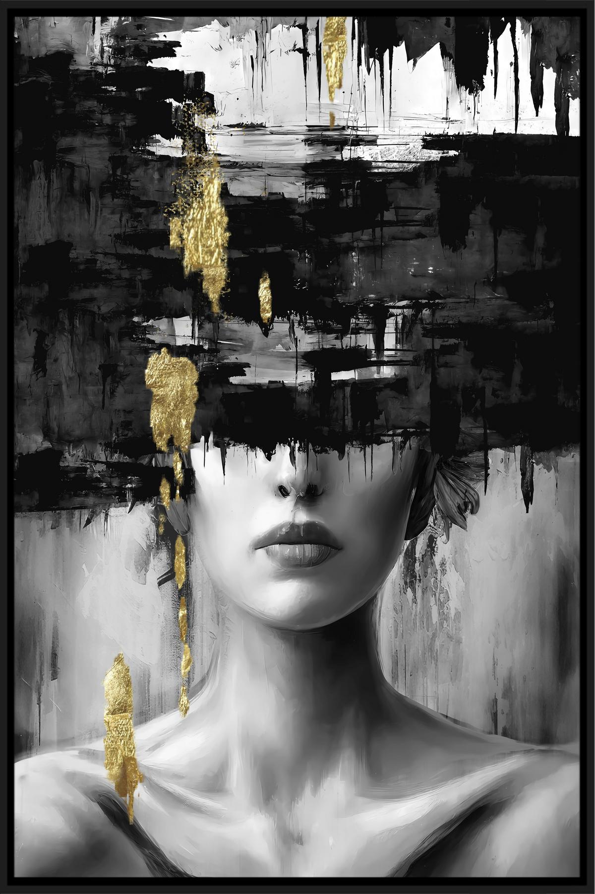 Obraz na plátně 60/90 cm - bílá/černá, Moderní, kompozitní dřevo/textil (60/90cm) - Mömax