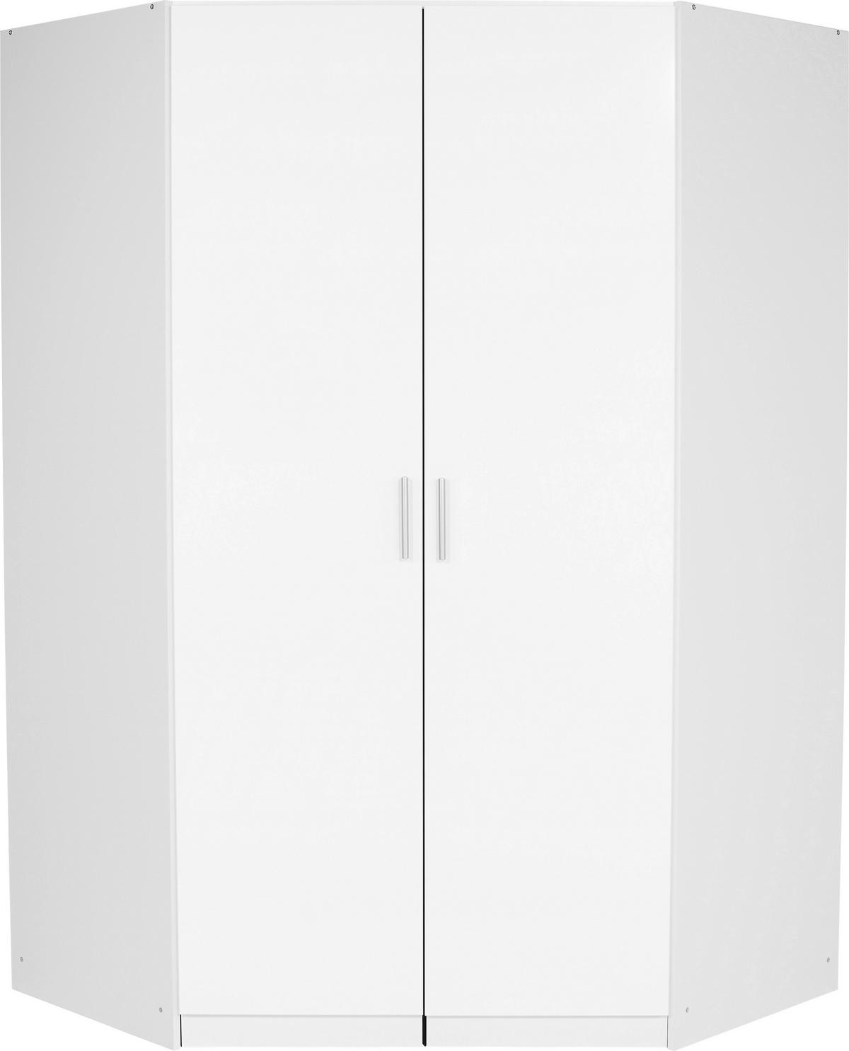 ROHOVÁ SKŘÍŇ CELLE - bílá/barvy hliníku, Moderní, kompozitní dřevo/plast (117/197/117cm)