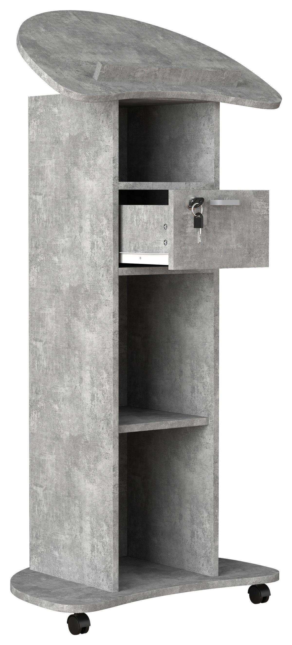 Stehpult Redola M B: 56 Cm Grau - Grau, MODERN, Holzwerkstoff (56/110/37cm) - MID.YOU