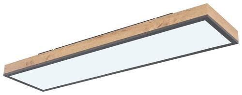 Led-deckenleuchte Doro L: 80 Cm Mit Fernbedienung - Opal/Graphitfarben, Basics, Kunststoff/Metall (80/20cm) - Globo
