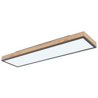 Led-deckenleuchte Doro L: 80 Cm Mit Fernbedienung - Opal/Graphitfarben, Basics, Kunststoff/Metall (80/20cm) - Globo