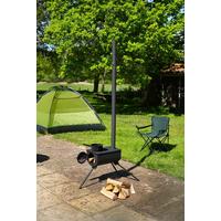 HÜTTENOFEN METALL OUTDOOR OFEN FF654 - Schwarz, LIFESTYLE, Metall (87/50/196cm)