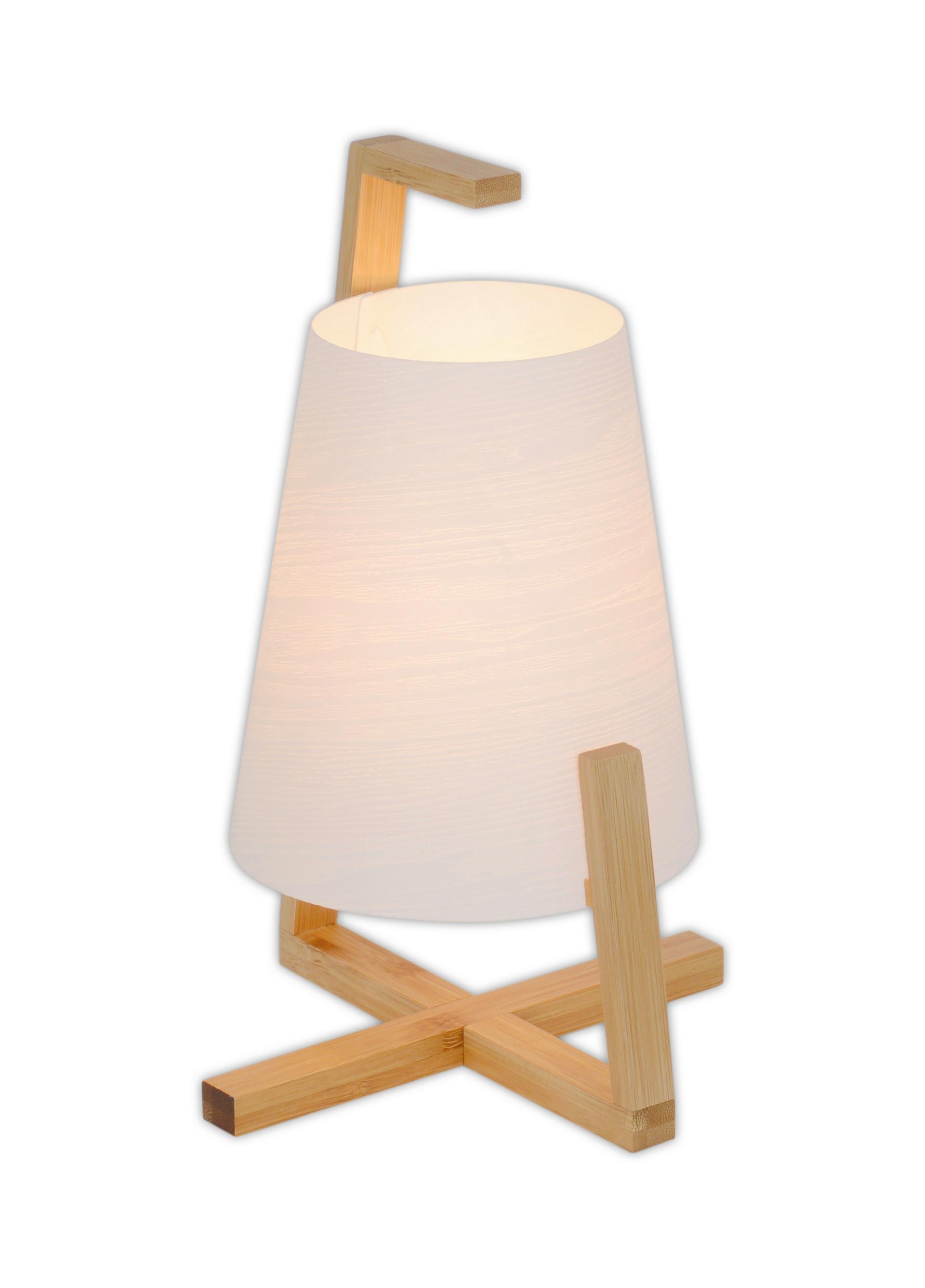 Tischlampe Shoji Naturfarben/ Weiß Aus Bambusholz