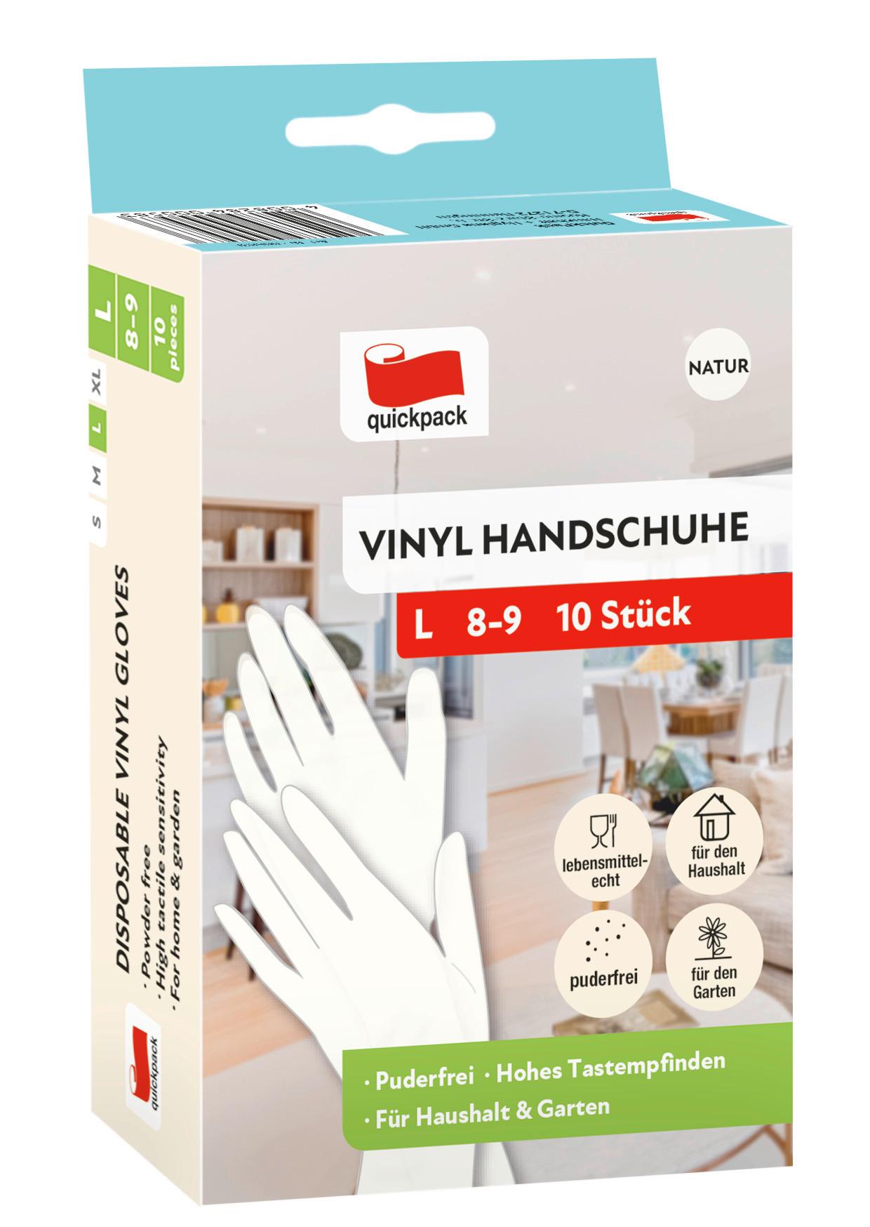 Haushaltshandschuhe Vinylhandschuhe Gr. L - Weiß, Basics (9null)