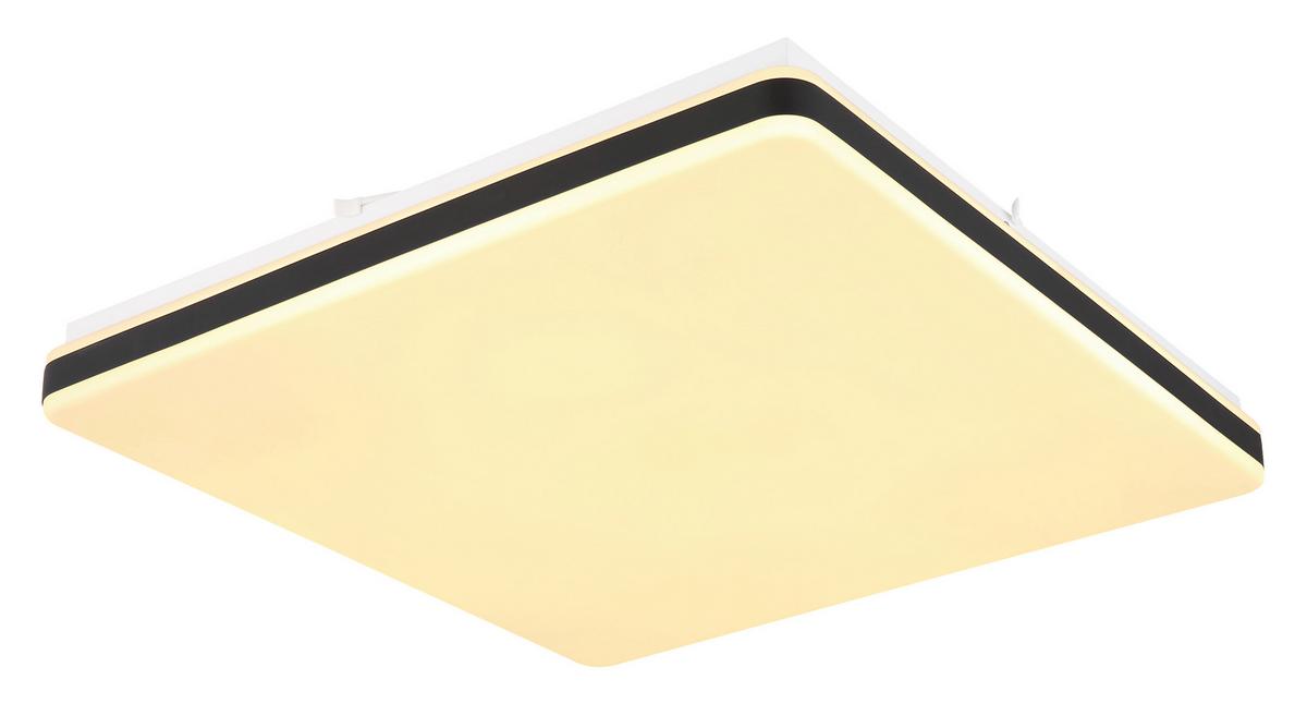 LED-Deckenleuchte Ully Schwarz Weiß L: 48,5 cm - Schwarz/Weiß, KONVENTIONELL, Kunststoff/Metall (48,5/48,5/6,6cm) - Globo