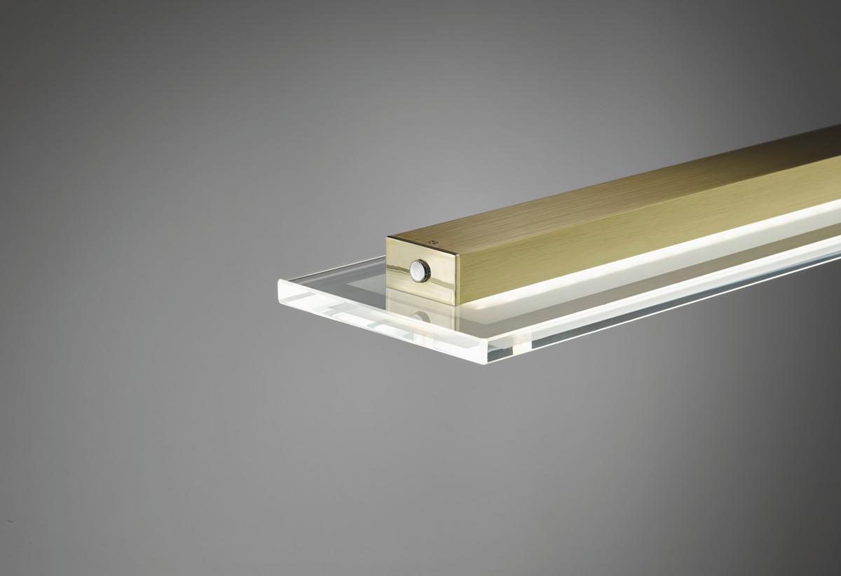 Led-hängeleuchte Tenso H: 80-150 Cm 1-Flamming Dimmbar - Messingfarben, Design, Metall (100,00/9,00/80-150cm) - Fischer & Honsel