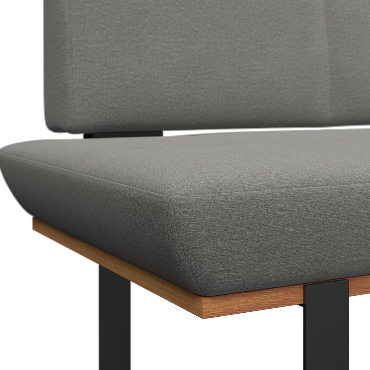 Eckbank Tristan Webstoff grau, S:225x175cm - Schwarz/Grau, MODERN, Holz/Textil (225/175cm) - James Wood
