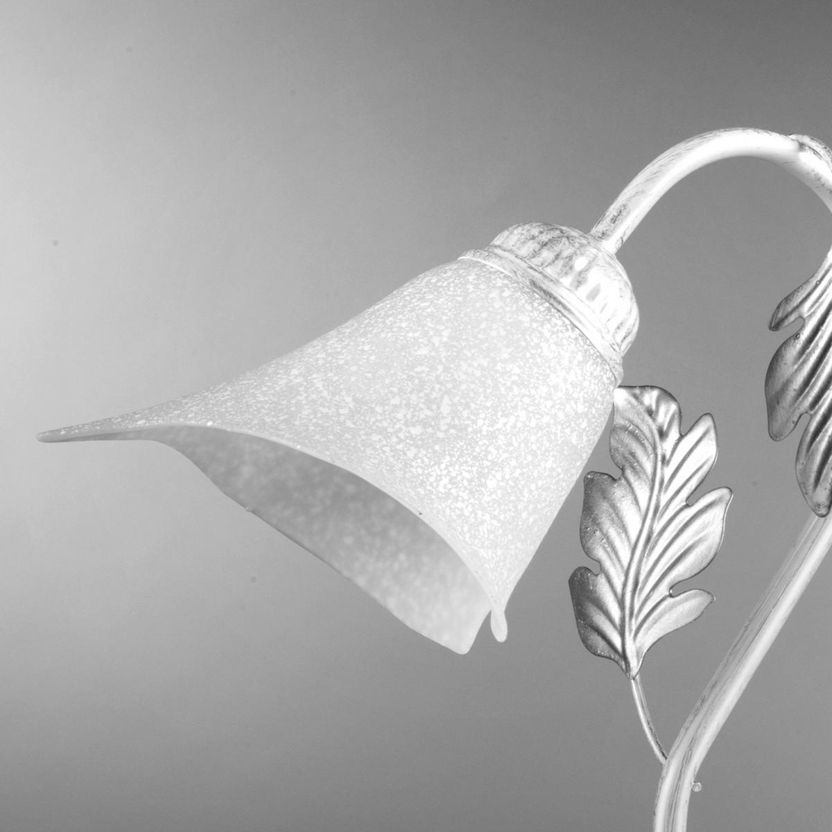 Tischleuchte 4836/L - Silberfarben/Weiß, KONVENTIONELL, Glas/Metall (29/35cm)