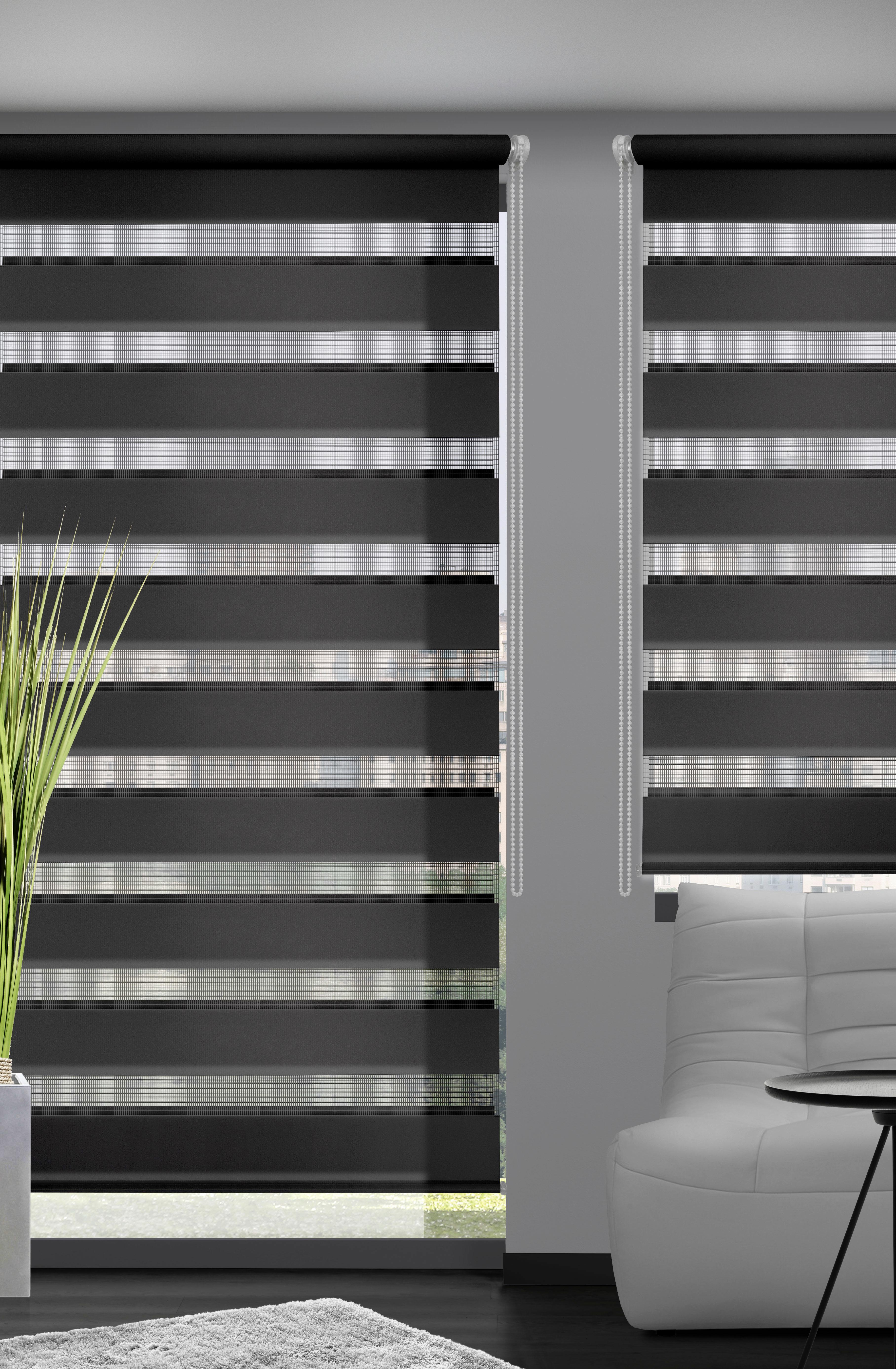 Doppelrollo Just Anthrazit B: 140 cm - Anthrazit, Basics, Textil (140/160cm)