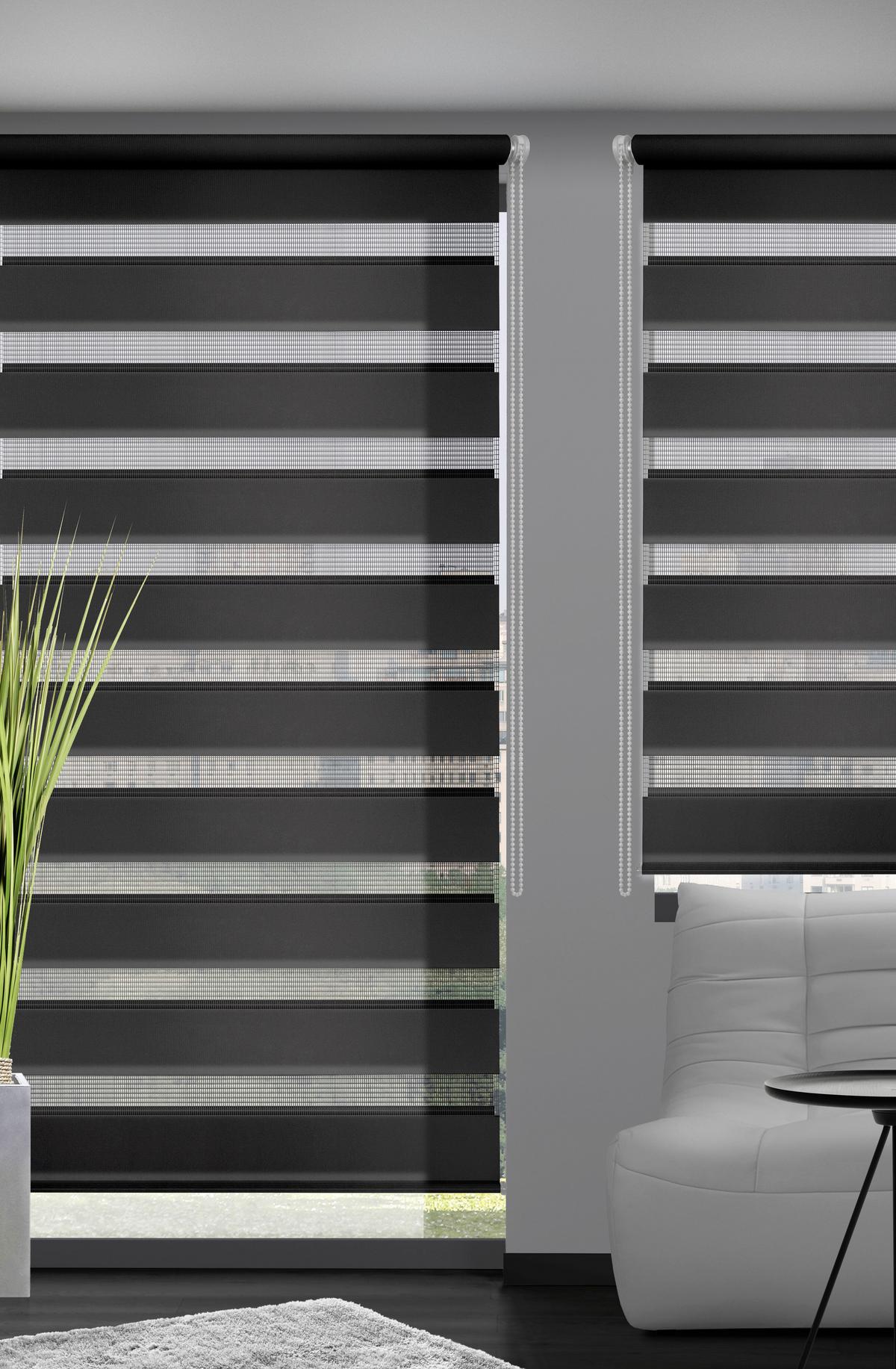 Doppelrollo Just Anthrazit B: 140 Cm - Anthrazit, Basics, Textil (140/160cm)