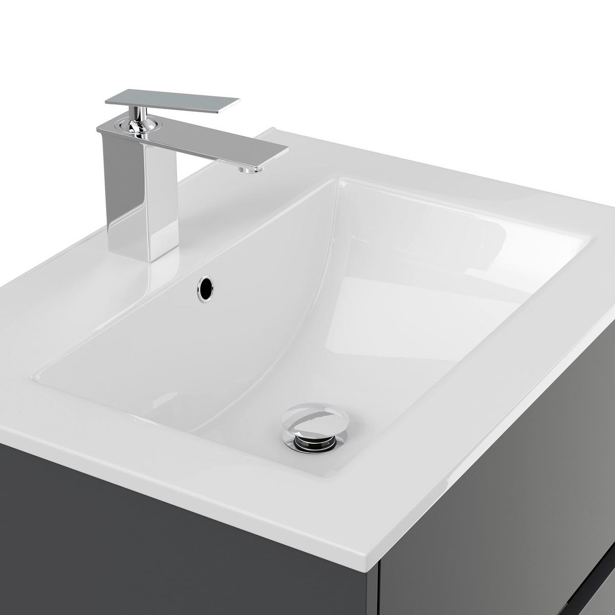 BADEZIMMER Limes, Graphitfarben B: 60 cm - Graphitfarben/Weiß, Basics, Keramik/Holzwerkstoff (60/60/46cm) - MID.YOU