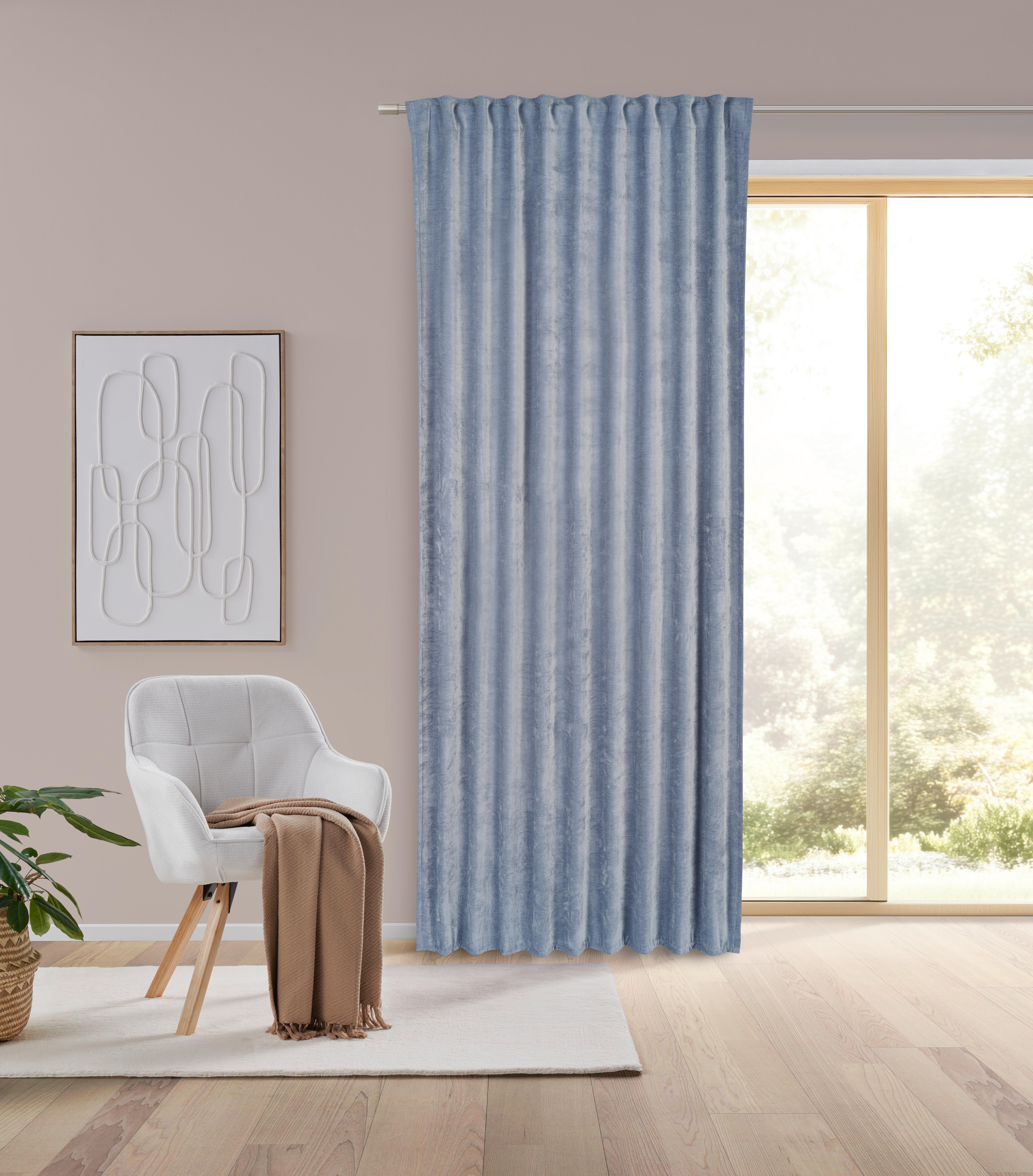 HOTOVÝ ZÁVĚS CASPER - modrá, Konvenční, textil (140/245cm) - Mömax