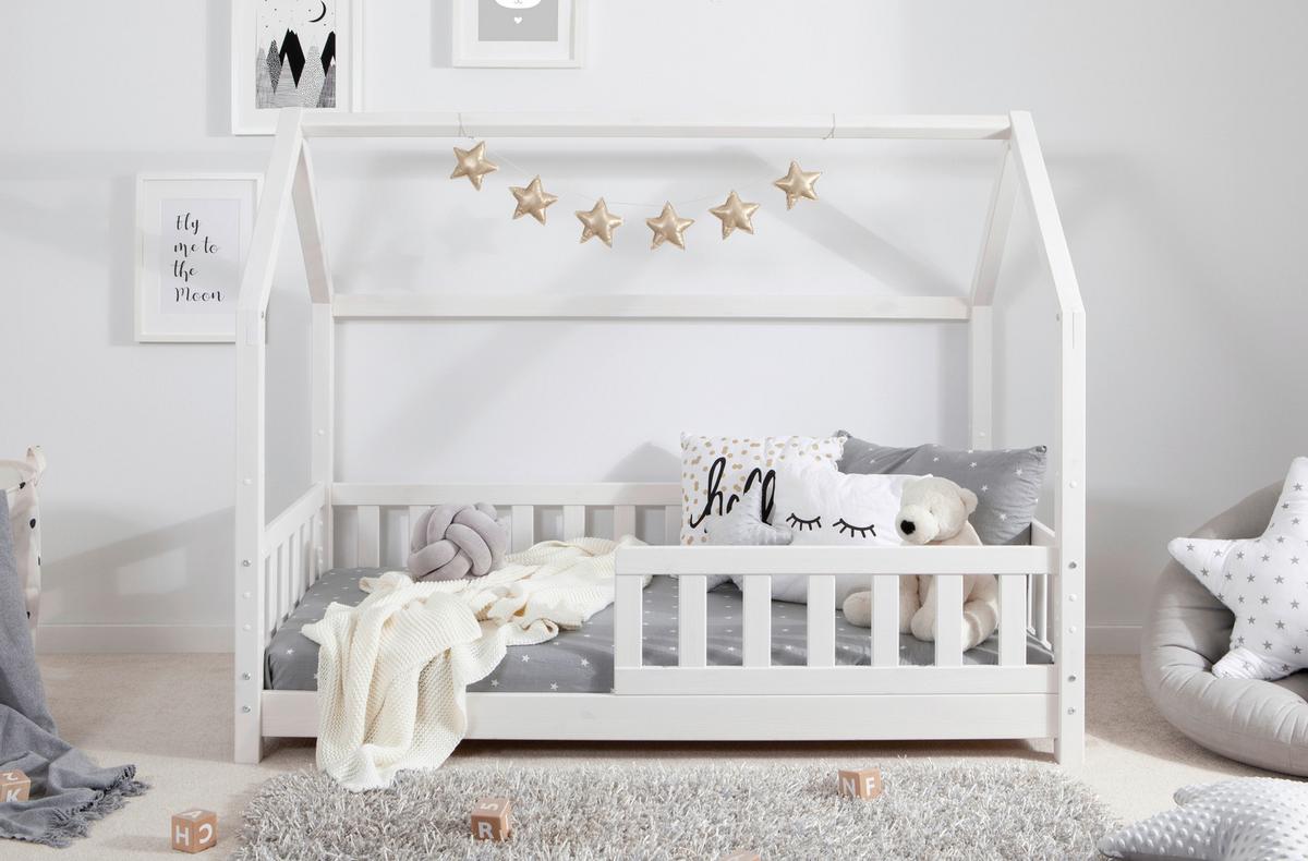 Hausbett Kay - Weiß, MODERN, Holz (80/160cm) - MID.YOU