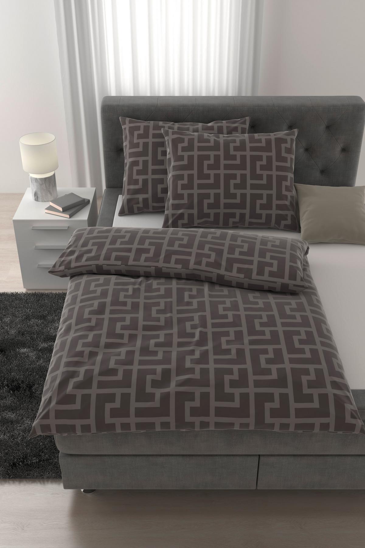 POVLEČENÍ MÄANDER XXL - šedavě hnědá, Romantický / Rustikální, textil (200/220cm) - Mömax