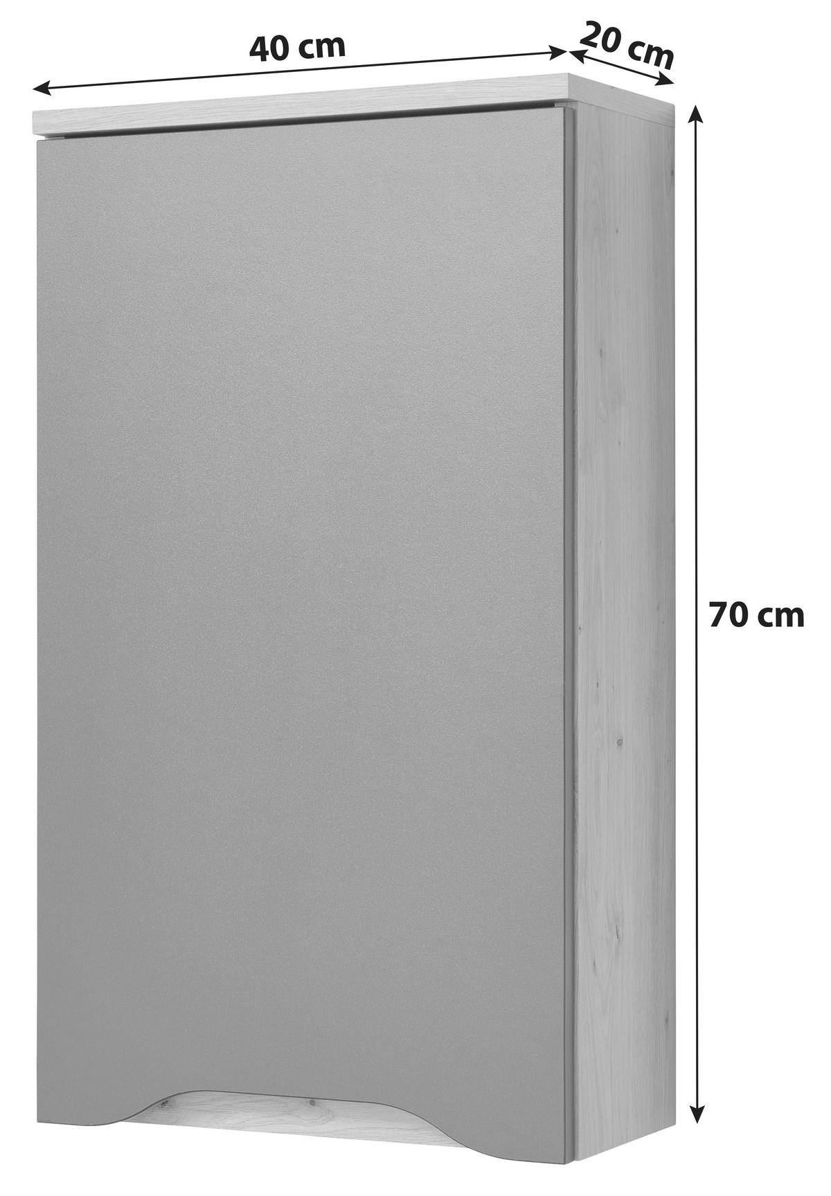 ZÁVĚSNÁ SKŘÍŇKA GIGA - barvy dubu/antracitová, Moderní, kompozitní dřevo (40/70/20cm)