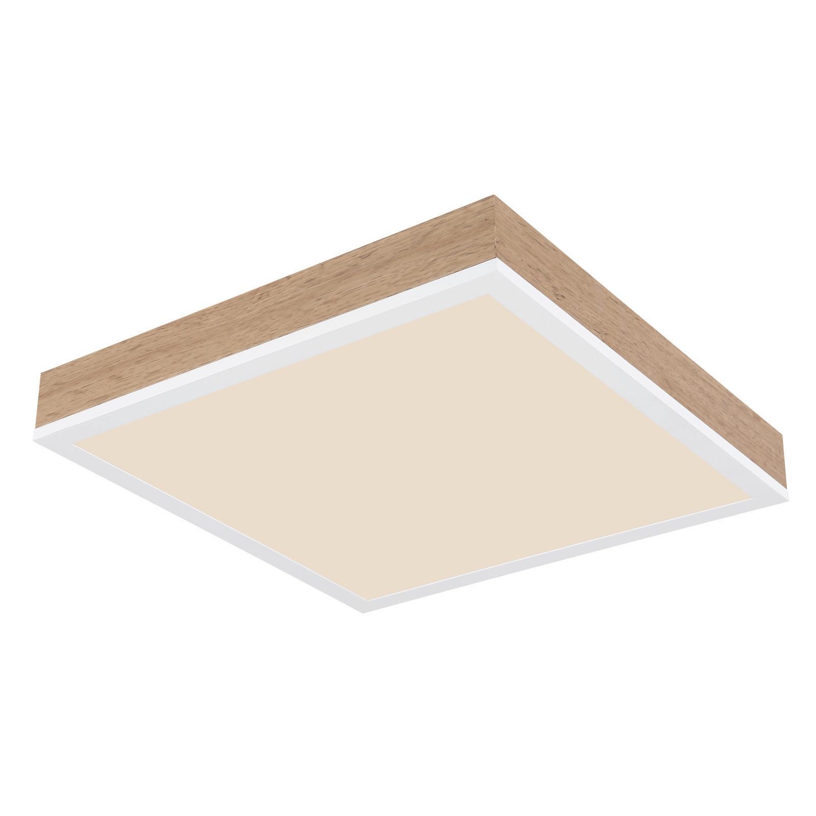 LED-Deckenleuchte 416080wwd1 - Opal/Weiß, Natur, Holz/Kunststoff (30/30/6cm) - Globo